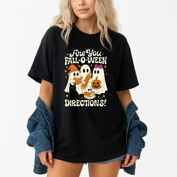 Are You Fall O Ween Directions Teacher Halloween Ghost – T-Shirt, Hoodie & Sweatshirt – Halloween Teacher Apparel – Fun