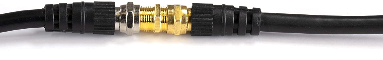 4-Pack Gold F-Pin Coaxial Cable Extension Adapters (F81 Female To Female) - The Cimple Co