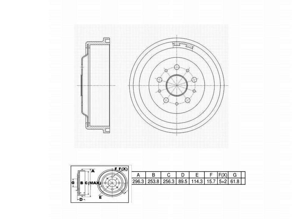 Winstop Brake Drum, Rear WS237808, Ford Mustang 1973-1964