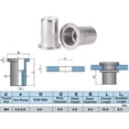 thumbnail image 2 of ORUYROP 50pcs M4 Rivet Nuts Stainless Steel Threaded Rivet Insert Nutsert Rivnuts M4-0.7mm, 2 of 3