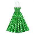 thumbnail image 4 of HomeGardon Sleeveless Dress for Women Clearance Women 50s 60s Vintage Sleeveless Polka Dot Cocktail Swing Dress Retro Audrey Hepburn Patchwork Midi Evening Dress, 4 of 4