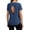Navy, variant on Women's Round Neck Short Sleeve Open Back Casual Workout T Shirt Twist Back Active Top for Gym Wear(Beige/S)