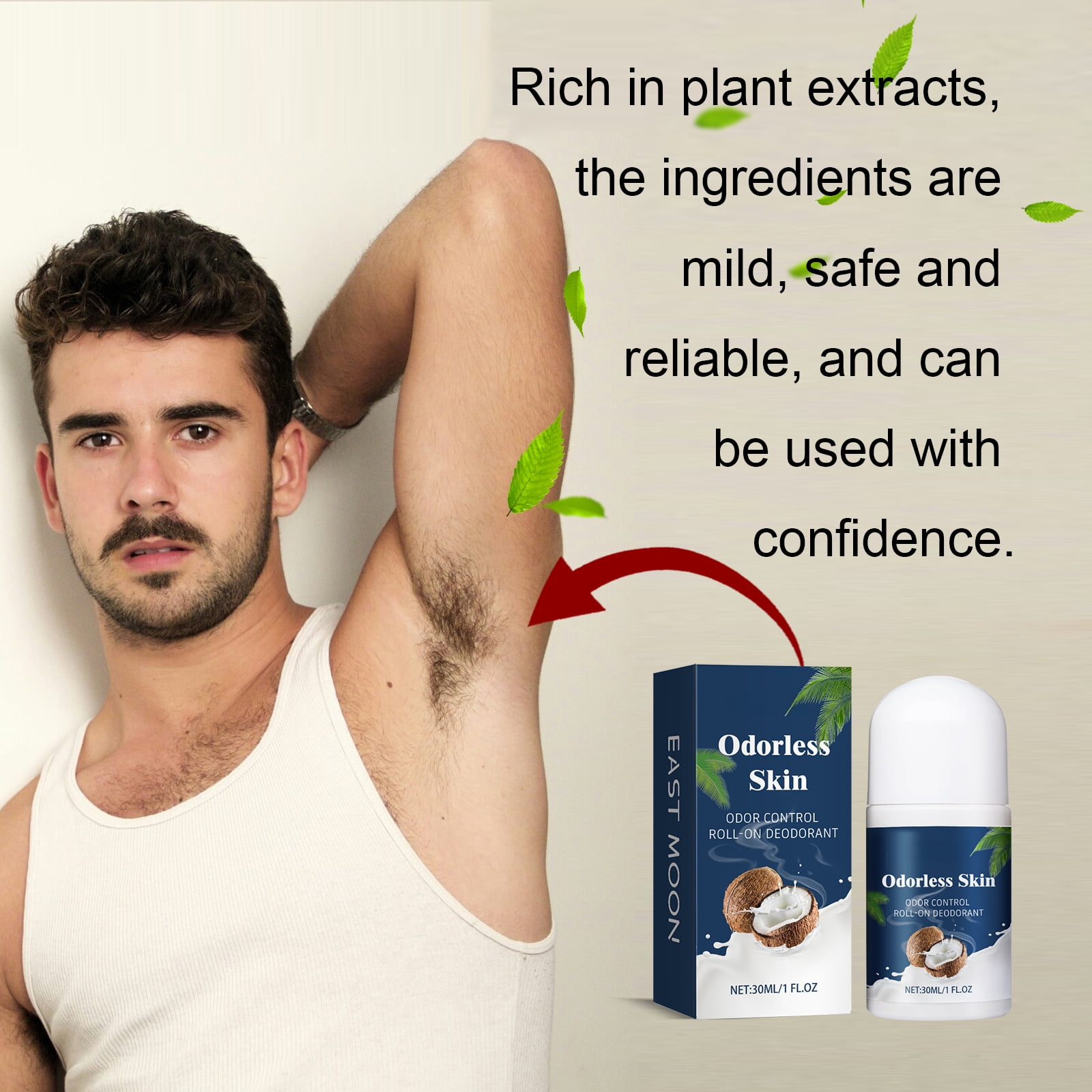 Alvantor Coconut Vanilla Antiperspirant Deodorant - Alcohol Free, Long-Lasting Sweat Control