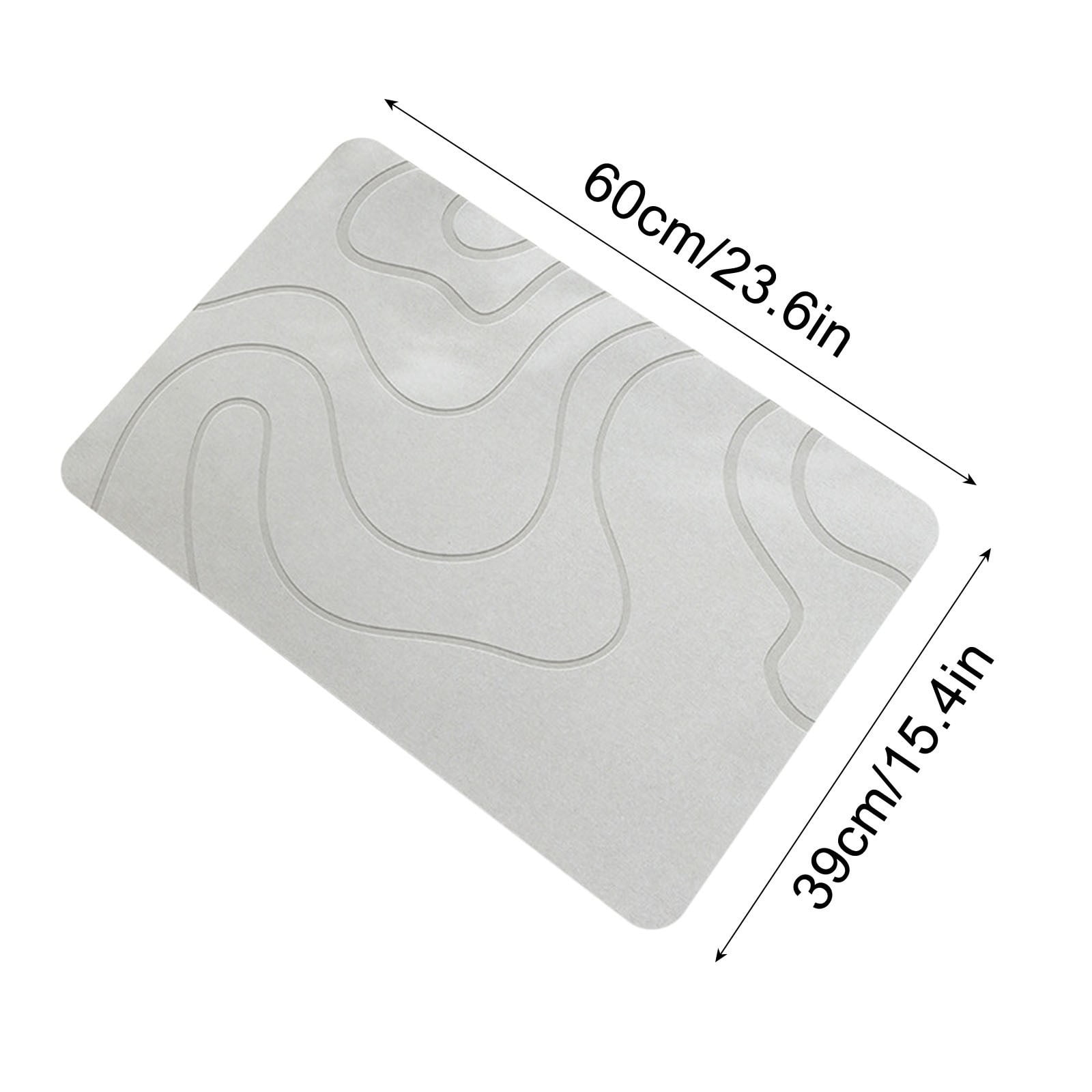 Bath Mat Diatomaceous Earth Shower Mat Non-Slip Super Absorbent Diatomite Stone Mats for Bathroom Floor Quick-Drying Easy to Clean 15.4" x 23.6"