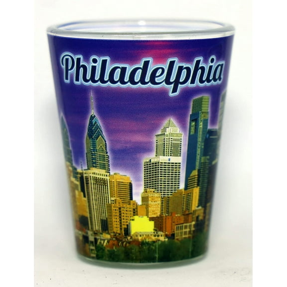 Philadelphia Pennsylvania Purple Skyline Shot Glass