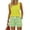 Fluorescent Green, variant on 2 Piece Sets for Women Sleeveless Square Neck Striped Plaid Print Tank Top Shorts Set with Pockets, Summer Two Piece Outfit Lounge Matching Beach Set,Pink 3XL