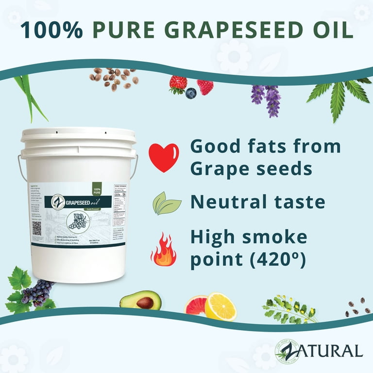 Grape Seed Oil-Cold Pressed, Virgin, Undiluted, 100% Pure Grape