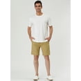 thumbnail image 3 of Pantalones cortos de plaestampados con bolsillos de cintuelástide baño de verano pahombre Caqui 32, 3 of 6
