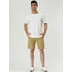 thumbnail image 3 of Pantalones cortos de plaestampados con bolsillos de cintuelástide baño de verano pahombre Caqui 32, 3 of 6