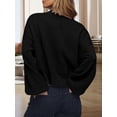 thumbnail image 5 of Women'S Fall Fashion: Front-Open Long-Sleeved Knitted Cardigan Sweater Black XL, 5 of 6