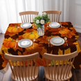 thumbnail image 3 of Orange Pumpkins Fall Table Cloth Waterproof Tablecloths, Maple Leaves Thanksgiving Botanical Tablecloth Dining Table Cover for Kitchen Party Tabletop Outdoor, Rectangle Tablecloth 60x84 Inch, 3 of 9