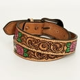 thumbnail image 2 of BE BAR H EQUINE Natural Floral Designs Hand Painted Western Leather Men And Women Belt Tan, 2 of 3