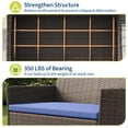 thumbnail image 3 of 4-Piece Patio Furniture Set, Wicker Rattan Outdoor Conversation Set with Loveseat, 2 Chairs & Glass Coffee Table, Cushioned Seating for Backyard, Balcony, Porch, 3 of 9