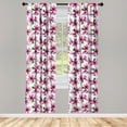 thumbnail image 3 of Ambesonne Floral Curtains, Petals Botany Essence, Pair of 28"x84", Fuchsia Yellow, 3 of 5