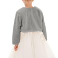thumbnail image 5 of Fewfanhot Fuzzy Faux Fur Long Sleeve Bolero Shrug, Single Button Cropped Dress Cover Up Jacket for Girls Gifts, 5 of 5