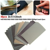 18Pc Wet/Dry Sandpaper 3*5-1/2" 400/600/800/1000/1200/1500//2500/3000Grit
