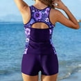 thumbnail image 7 of Women Swimsuits Two Piece Tummy Control Bathing Suit Sleeveless Tankini Top with High Waisted Boyshort Modest Swimwear, 7 of 7