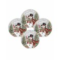 thumbnail image 7 of 15 Inch Round Placemats Set of 4, Grey Christmas Snowman Non Slip Heat Insulation PP Table Mats, Xmas Tree Snowflake Botanical Washable Place Mats for Kitchen Dining Party Table Decor, 7 of 7