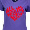 thumbnail image 4 of Inktastic All You Need is Love Red Heart Shape Women's V-Neck T-Shirt, 4 of 5