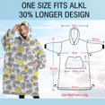 thumbnail image 4 of Oversized Wearable Blanket Hoodie,Yellow Lemon Fruit Slices White Pattern Sherpa Blanket Hoodie with Super Pockets,Super Warm Fuzzy Pullover for Women & Men, 4 of 6