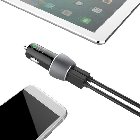 PRO 33 Watt Car Kit Compatible with Samsung Galaxy Tab S5e/Galaxy Tab S6 with QC 3.0 Adaptive Fast Charging and (2)4ft Cables [UL Certified]