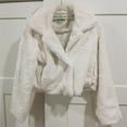 thumbnail image 6 of BiZtdJrK Womens Cropped Jackets Faux Fur Long Sleeve Open Front Cardigan Lapel Fashion Y2k Street Coats Fuzzy Cozy Winter Outerwear White S, 6 of 7