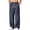 Blue, variant on Men's Essential Wide-Leg Lounge Joggers Adjustable Drawstring Waist with Contrast Striped Sides & Deep Side Pockets, Versatile Solid Color Sweatpants for Casual Sporty Looks
