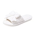 thumbnail image 2 of Willtoo Plush Open-Toe Slippers for Women with Bow, Winter Warm Soft Non-Slip Indoor Slides, Breathable Casual House Slippers, 2 of 6