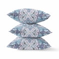 thumbnail image 2 of 26â€ Blue Gray Floral Boho Indoor Outdoor Zippered Throw Pillow, 2 of 3