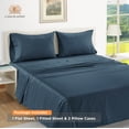 thumbnail image 2 of Casa Platino Juego de Cama Tamaño Queen con Sábanas 1000 Hilos, 100% Egyptian Cotton, Acabado de Satén Ultrasuave para Hotel de Lujo, Bolsillo de 15", Píldora Baja de Mezclilla Oscuro, 2 of 7