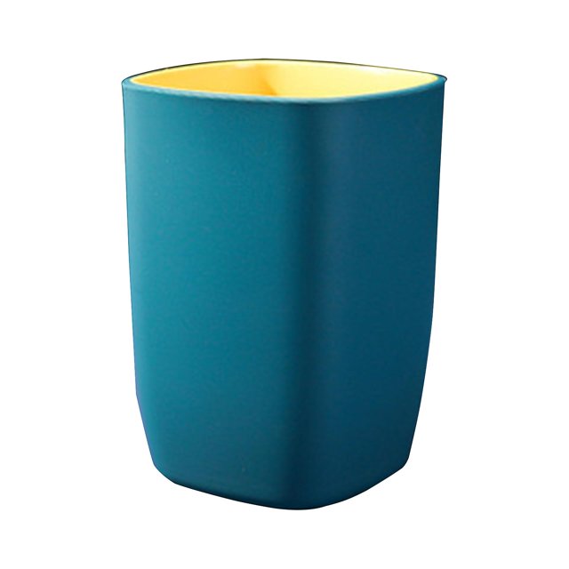 Portavasos de plástico para cepillos de dientes, doble capa, grueso, para enjuague bucal, para el hogar, dormitorio, baño, taza de viaje multifuncional, azul
