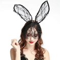 thumbnail image 2 of Diadema de encaje Orejas de conejo negro TUNC Decoraciones para fiestas Sombreros Prom Cosplay 1pcs, 2 of 5
