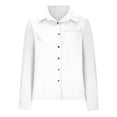 thumbnail image 4 of Pincandy Womens Button Down Shirts Long Sleeve Collared Office Work Blouses Tops with Pocket Oxford Shirts, 4 of 6