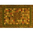 thumbnail image 1 of Ahgly Company Machine Washable Indoor Rectangle Abstract Yellow Contemporary Area Rugs, 2' x 5', 1 of 4