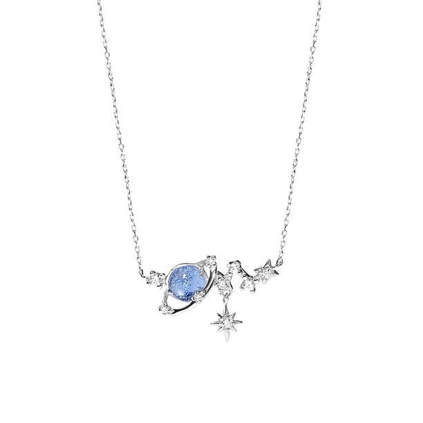 Diseño Exquisito Acero Titanio Temperamento Luz Colgante Luna Clavícula Cadena Mujer