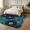 thumbnail image 3 of ODIKA 6'x9' Ultra-Soft Area Rug, Music Note Cd Geometric Circle Abstract Record Album Inspired None Washable, Bare feet friendly, Silk-Touch for Guest Room, Bedroom, 3 of 7