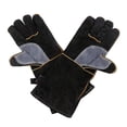 thumbnail image 3 of Gants de Soudure en Cuir; Gants Résistants au Feu pour Cheminée Poêle Four Grill Barbecue, Excellent Choix, 3 of 8