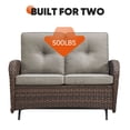 thumbnail image 3 of PARKWELL 5 Pieces Outdoor Patio Furniture Set with Fire Pit Table,All Weather Wicker Cushioned Swivel Chairs,Loveseat Glider for Garden Lawn Balcony Porch Deck,Brown/Gray, 3 of 12