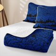 thumbnail image 4 of Erosebridal Happy Halloween Spider Web Quilt Full, Spooky Gothic Castle Full Bedspread Sets for Boys Girls, Royal Blue Black, 3pcs 1 Coverlet and 2 Pillowcases, 4 of 7