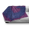 thumbnail image 3 of Spires Soft Flannel Fleece Throw Blanket, Spiral Background with Pixel Dotted Flat Design Odd Gradient Style Print, Cozy Plush for Indoor and Outdoor Use, 50" x 70", Pink Blue, by Ambesonne, 3 of 6