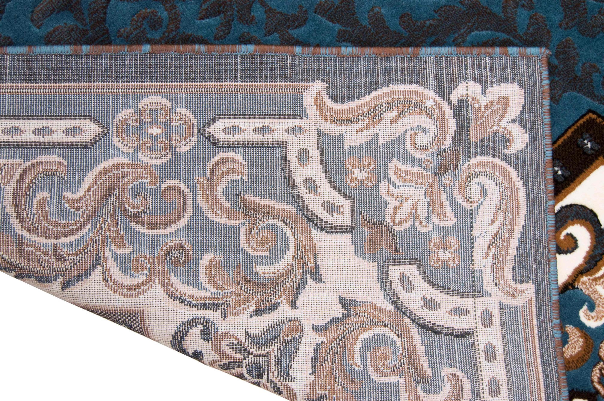 HR HANDCRAFT RUGS, Livingroom Rugs Bohemian Rugs, Shed Free Stain Resistant Easy Clean, Blue and Multi, 7' 8" x 10'