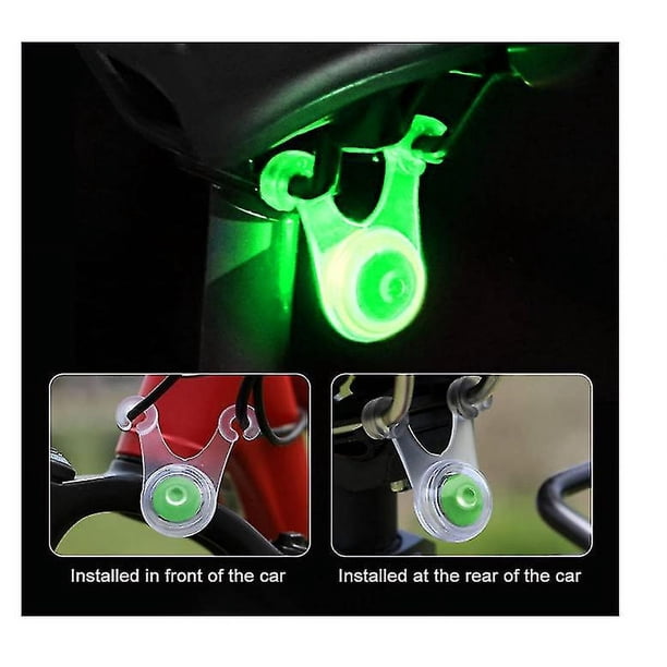 Luz trasera verde para bicicleta, luz trasera, luz de advertencia nocturna, luz de señal de seguridad, modo de flash con tres brillos (verde)