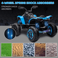 thumbnail image 3 of Towallmark Kids Atv Quad 4 Wheeler, 12V Ride on Toy Car Bombardier Licensed BRP Can-am Electric Vehicle, w/LED Lights, Bluetooth, Music,for 3-8 Year Old, Blue, 3 of 7