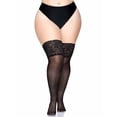 thumbnail image 4 of Women's Plus Size Lycra Sheer Thigh High Stockings with 5 Silicone Stay Up Lace Top, 4 of 5