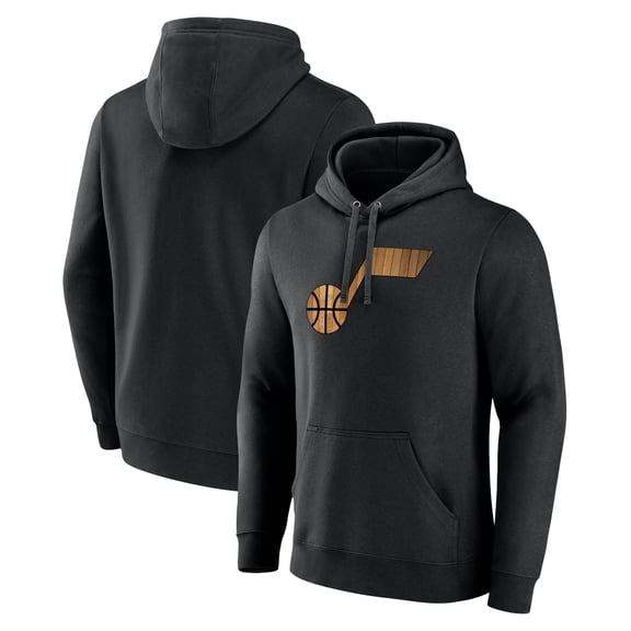 Men's Black Utah Jazz Hardwood Logo Pullover Hoodie