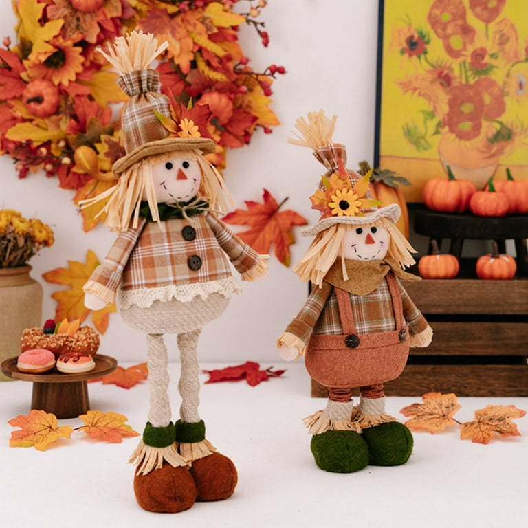 Scarecrow Gnomes Plush, Fall Harvest Decor for Home