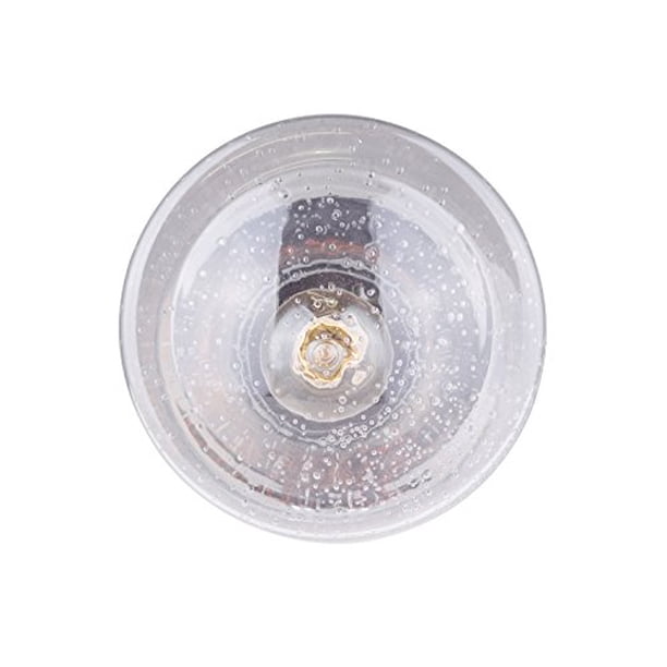 CANARM LTD Mill 1-Light Flush Mount Ceiling Light - Oil Rubbed Bronze With Seeded Glass