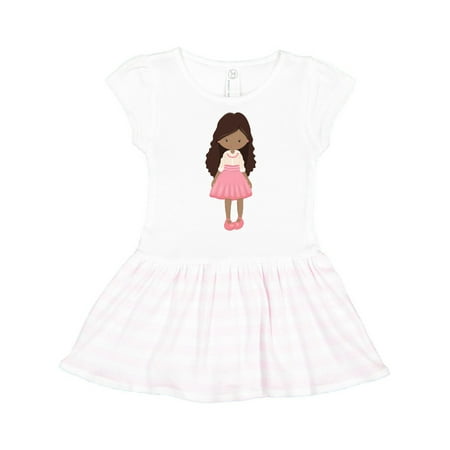 

Inktastic African American Girl Fashion Girl Pink Pearls Gift Toddler Girl Dress