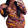thumbnail image 3 of Robe Dos Nu pour Femmes Couleur Unie/imprimée Sans Manches Dos Nu Mini Robe Moulante, 3 of 6