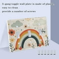 thumbnail image 3 of Yayeee Toggle Light Switch Wall Plate 2-Gang 4.56"x4.48" Decorative Outlet Cover, Cute Rainbow, 3 of 7